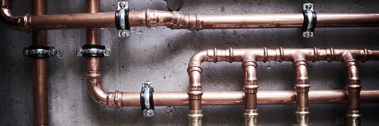 Property maintenance London. Plumbing services. Pipe work. Copper pipes